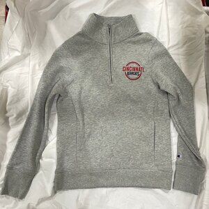 Cincinnati Bearcats 1/4 Zip Pullover by Champion w/ Kangaroo Pocket M=XS W=S Gra